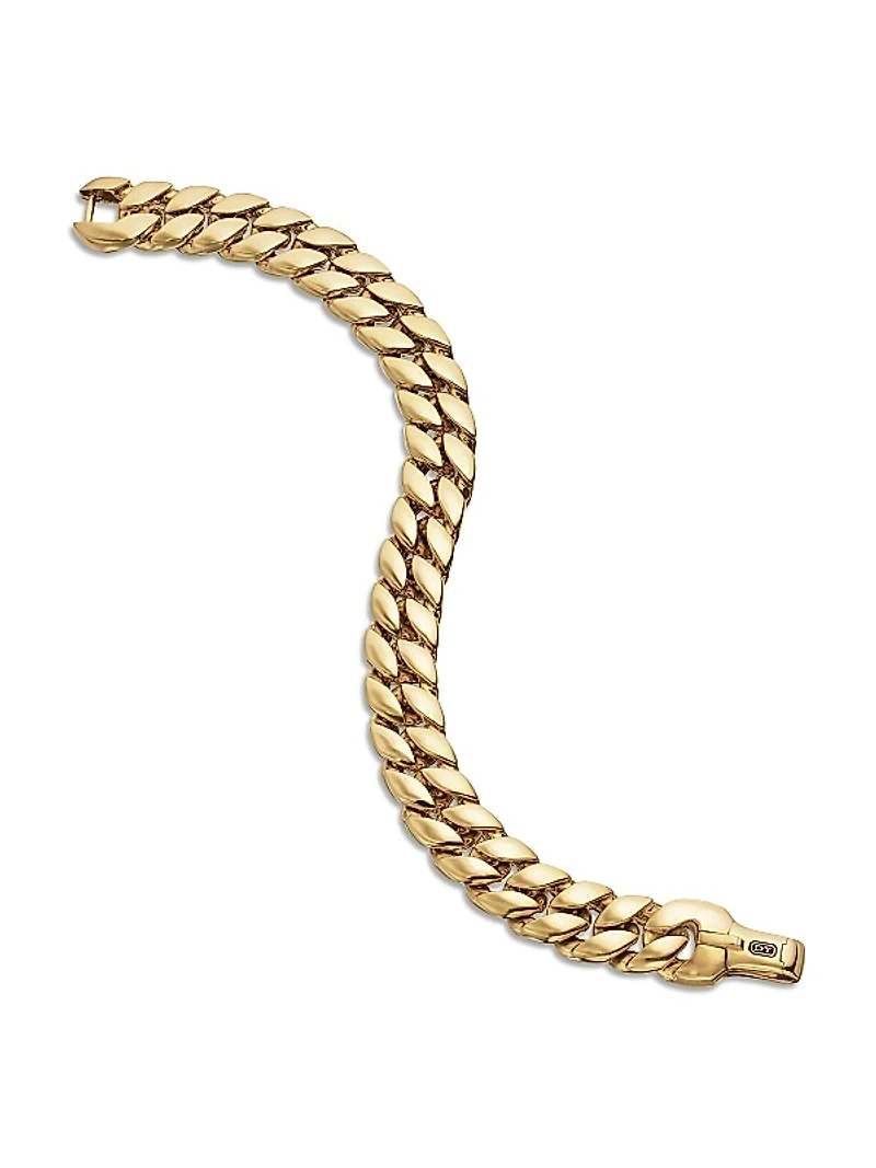 Curb Chain Bracelet in 18K Yellow Gold, 11.5MM
