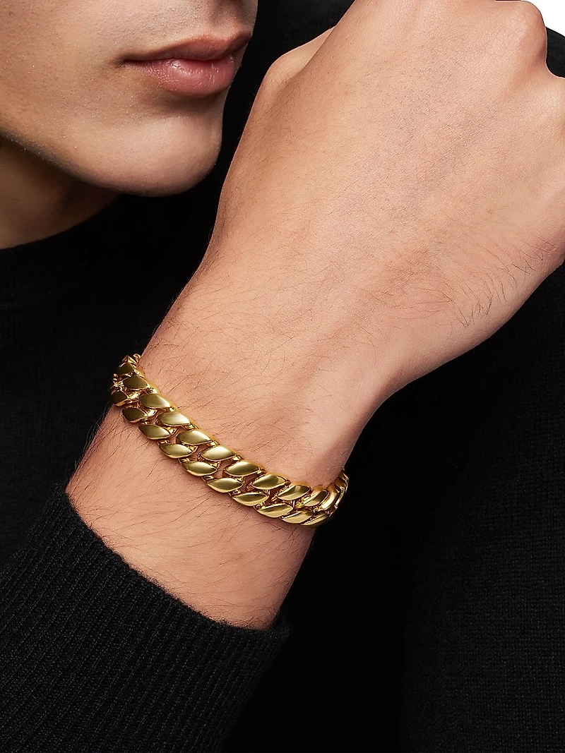 Curb Chain Bracelet 18K Yellow Gold, 11.5MM
