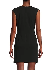 Floral Beaded Crepe Minidress