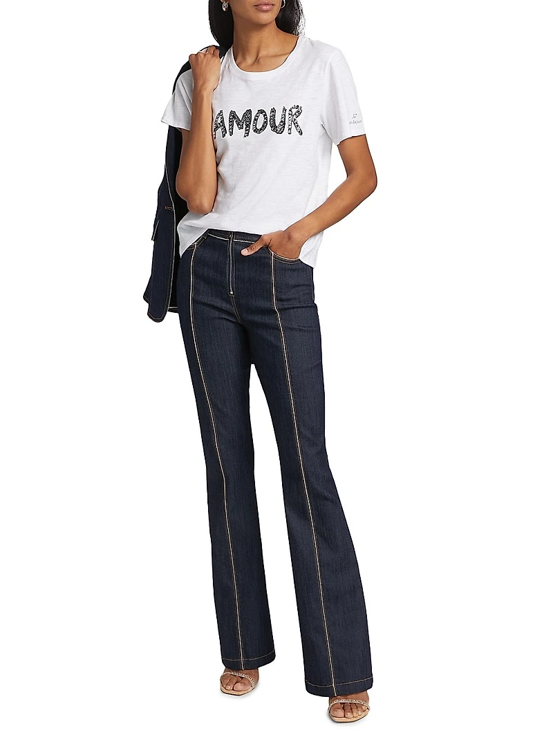 Santi Zipper Trim Jeans