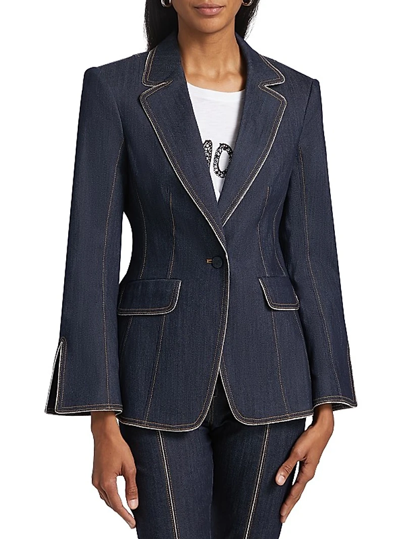 Danicka Zipper Trim Blazer