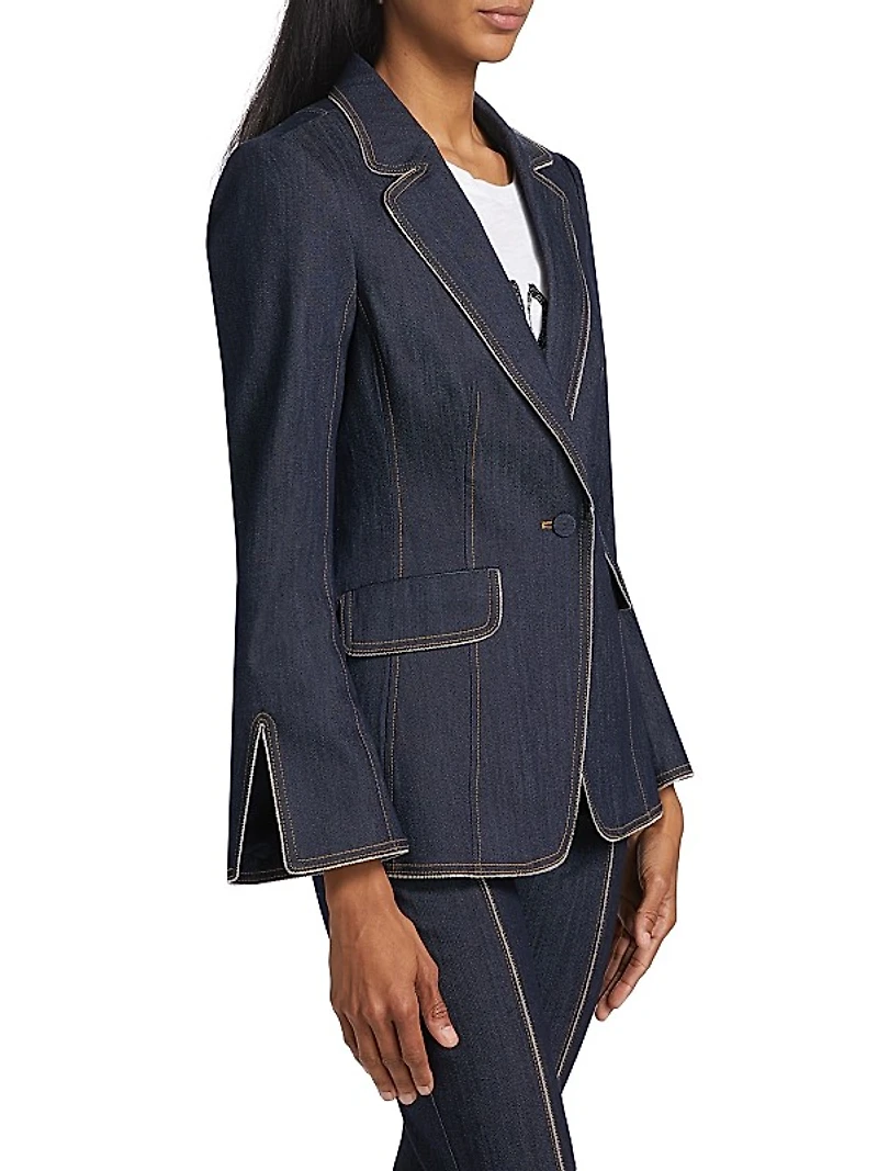 Danicka Zipper Trim Blazer