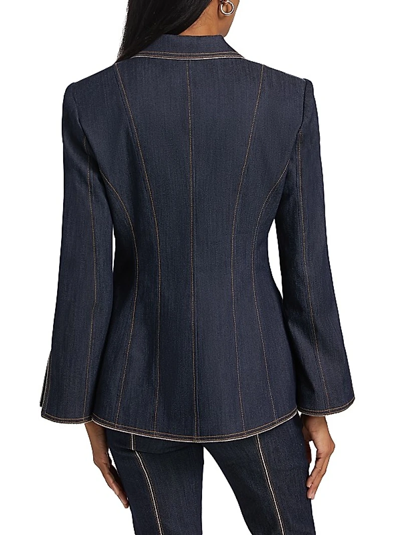 Danicka Zipper Trim Blazer