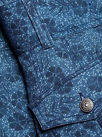 Vega Floral Denim Fit-N-Flare Midi-Dress