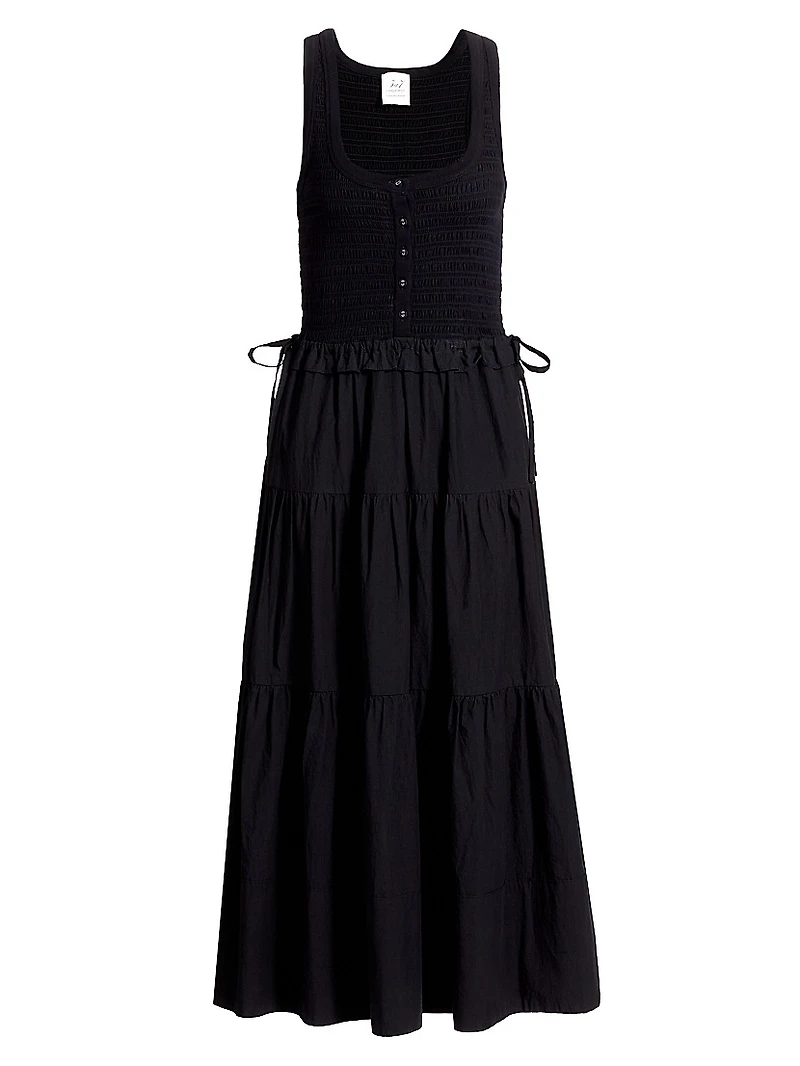 Hali Smocked Midi-Dress