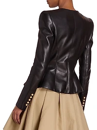 Lambskin Basque Peplum Jacket