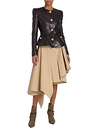 Lambskin Basque Peplum Jacket