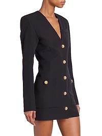 Wool V-Neck Minidress