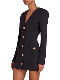 Wool V-Neck Minidress