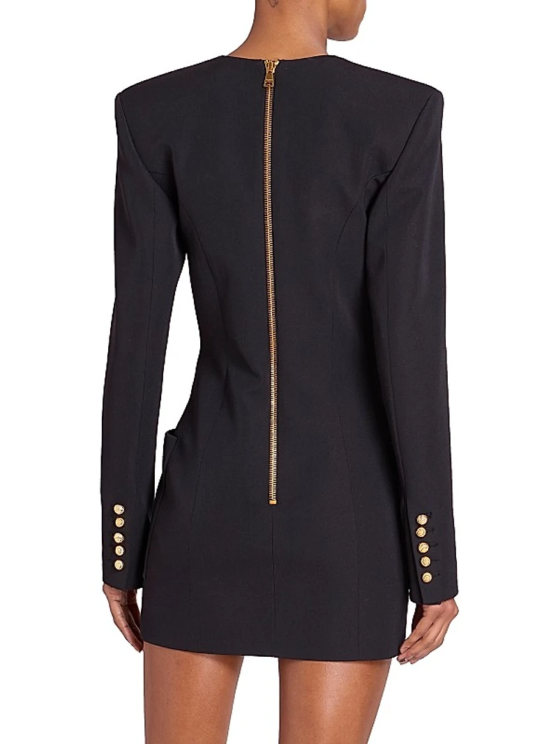 Wool V-Neck Minidress