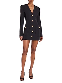Wool V-Neck Minidress
