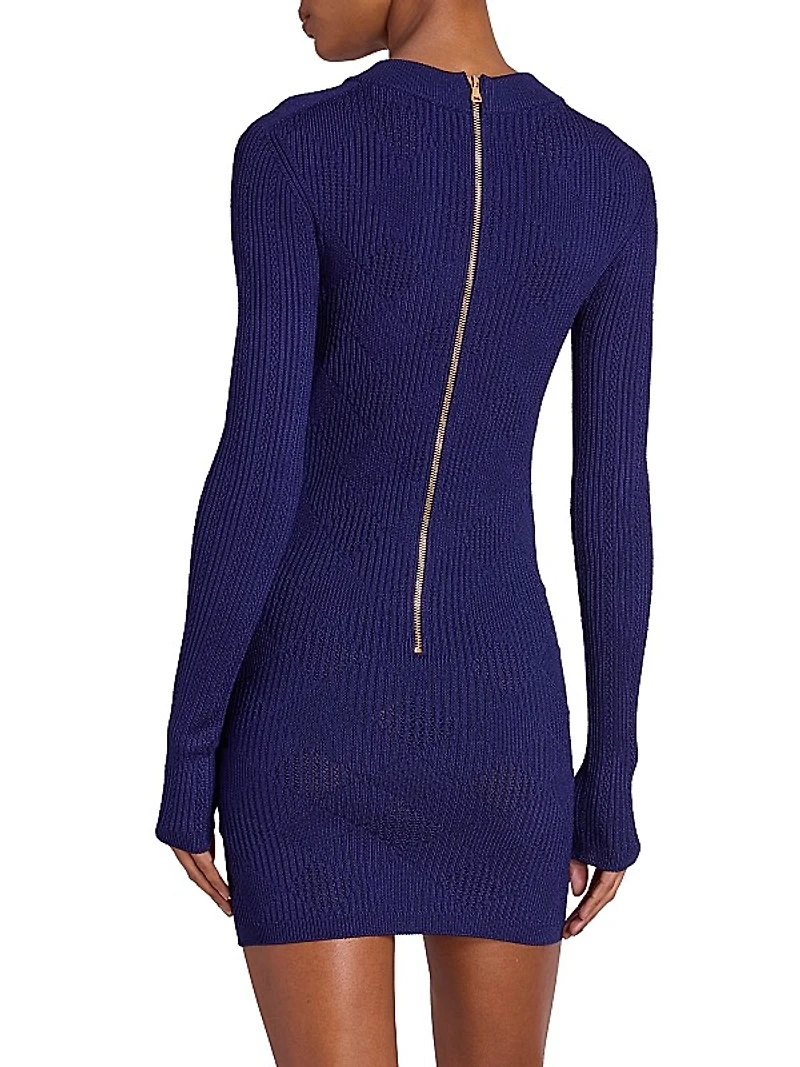Rib-Knit Surplice Minidress