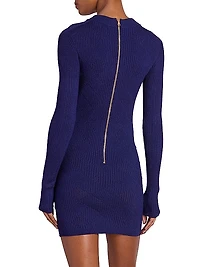 Rib-Knit Surplice Minidress