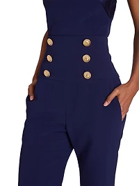 Crepe High-Rise Slim-Straight Pants