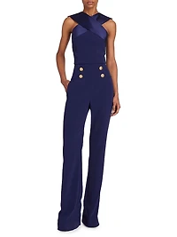 Crepe High-Rise Slim-Straight Pants