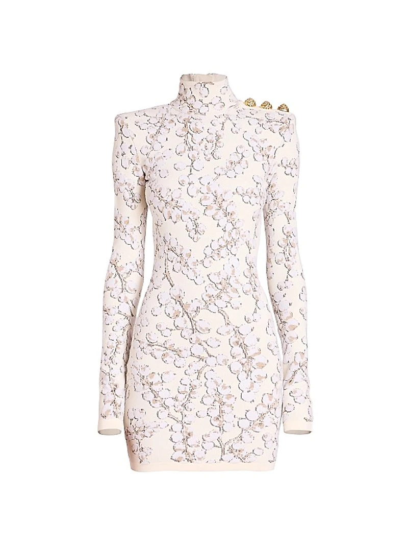 Groseille Knit Long-Sleeve Minidress