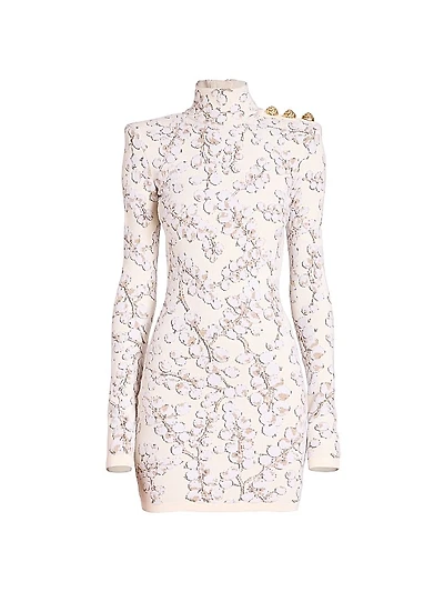 Groseille Knit Long-Sleeve Minidress