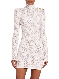 Groseille Knit Long-Sleeve Minidress