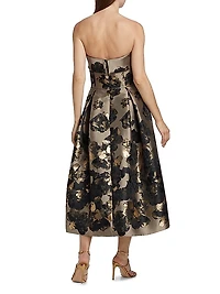 Floral Strapless Cocktail Dress