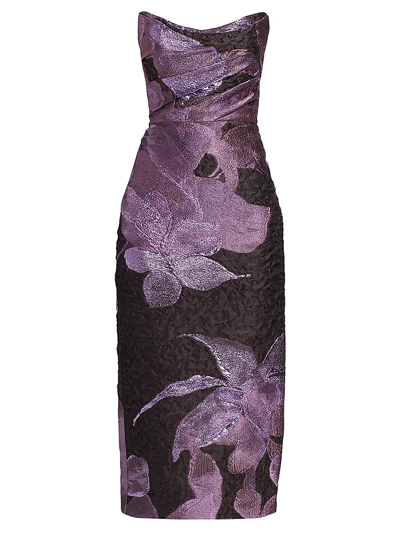 Floral Strapless Cocktail Dress