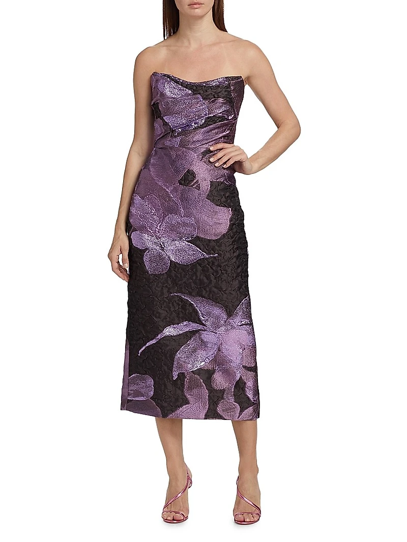 Floral Strapless Cocktail Dress