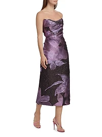 Floral Strapless Cocktail Dress