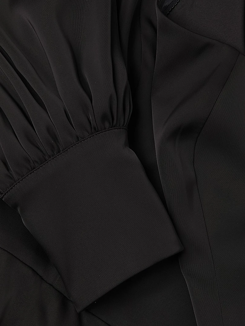 Satin One-Shoulder Tie-Waist Jumpsuit