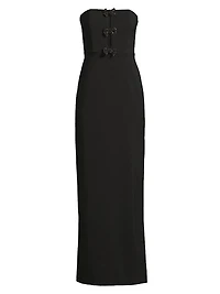 Crepe Strapless Column Gown