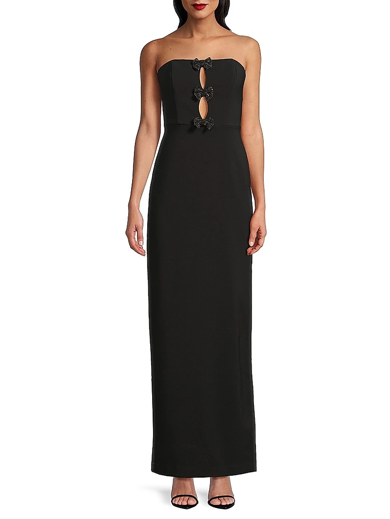 Crepe Strapless Column Gown