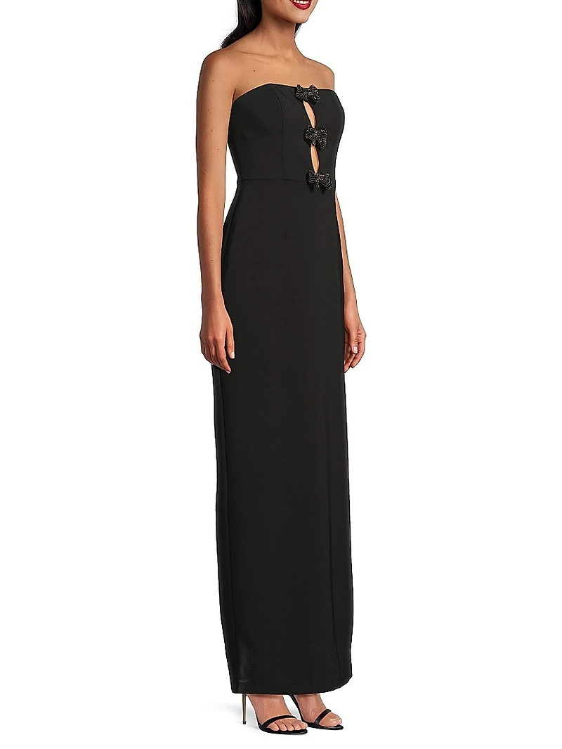 Crepe Strapless Column Gown