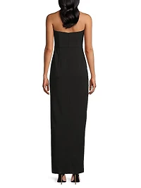 Crepe Strapless Column Gown