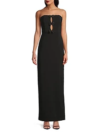 Crepe Strapless Column Gown