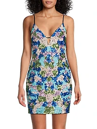 Floral Sequin Minidress