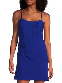 Floral Crepe Sleeveless Minidress