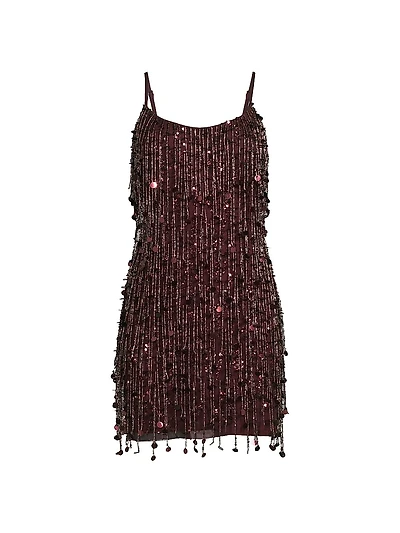 Beaded Scoopneck Minidress