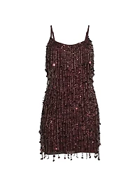 Beaded Scoopneck Minidress