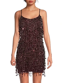 Beaded Scoopneck Minidress