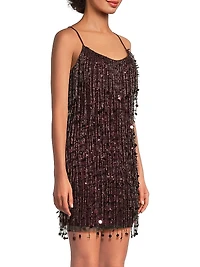 Beaded Scoopneck Minidress