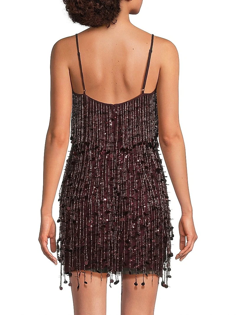 Beaded Scoopneck Minidress