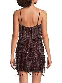 Beaded Scoopneck Minidress