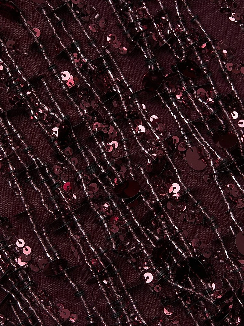 Beaded Scoopneck Minidress