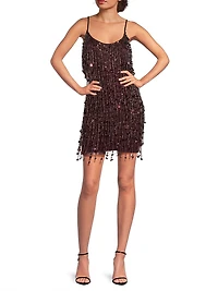 Beaded Scoopneck Minidress