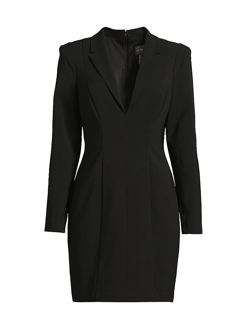 Stretch Crepe Blazer Minidress