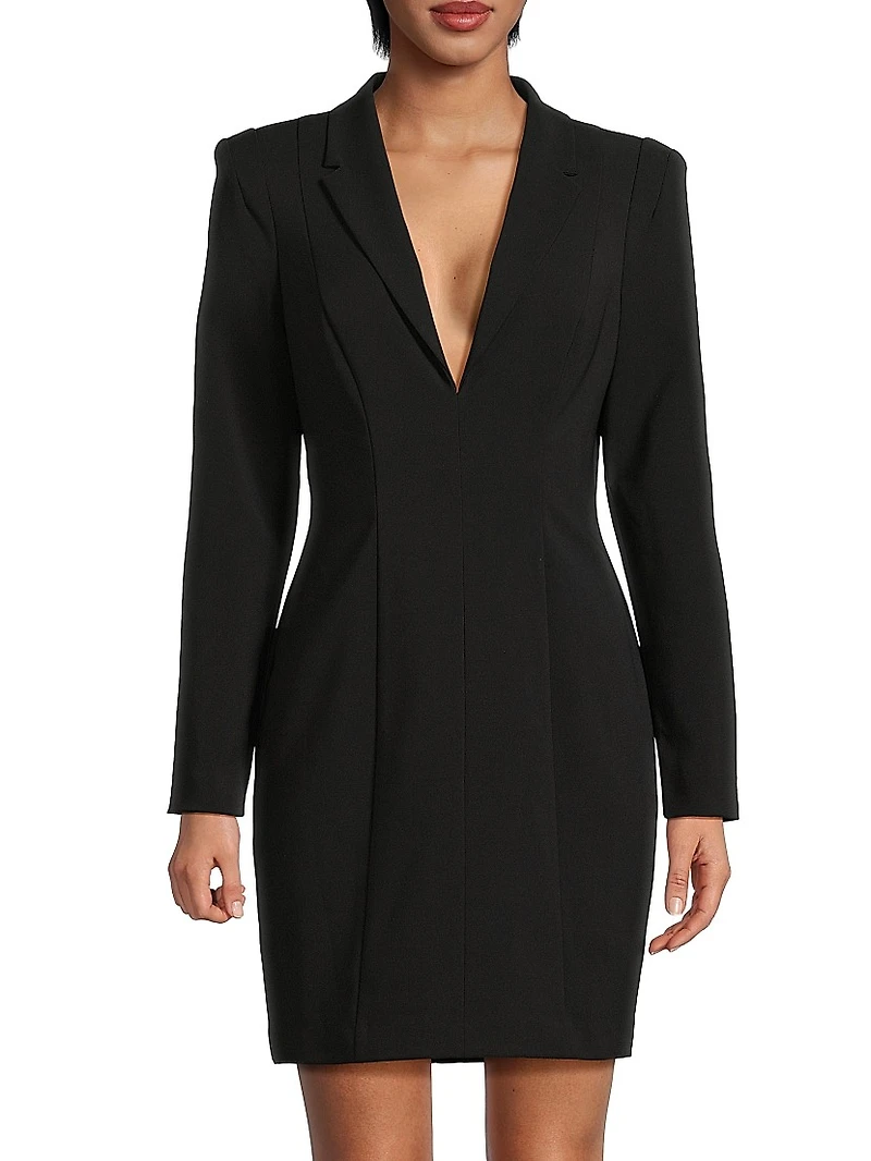 Stretch Crepe Blazer Minidress