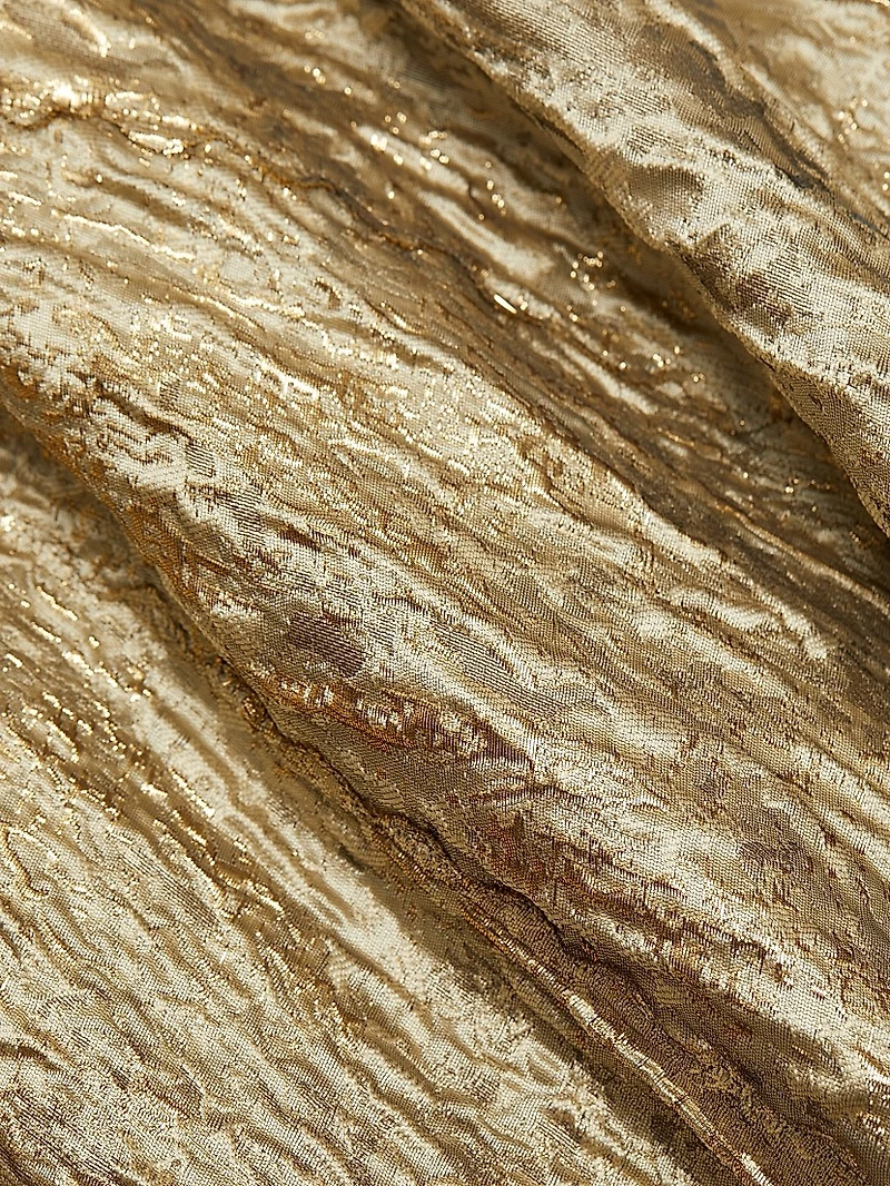 Metallic Jacquard Off-the-Shoulder Mermaid Gown