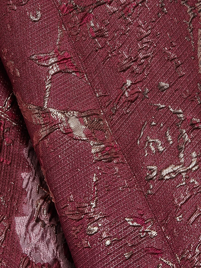 Scalloped Brocade Strapless Cocktail Dress