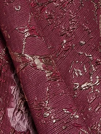 Scalloped Brocade Strapless Cocktail Dress