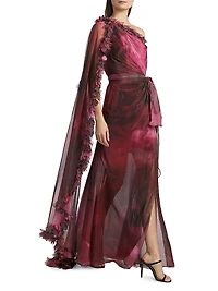 Luminescent Chiffon One-Shoulder Gown