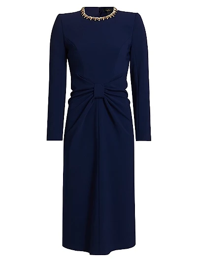 Sunday Embellished Neck Tie Midi-Dress