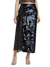 Stradala Gradient Sequin Skirt